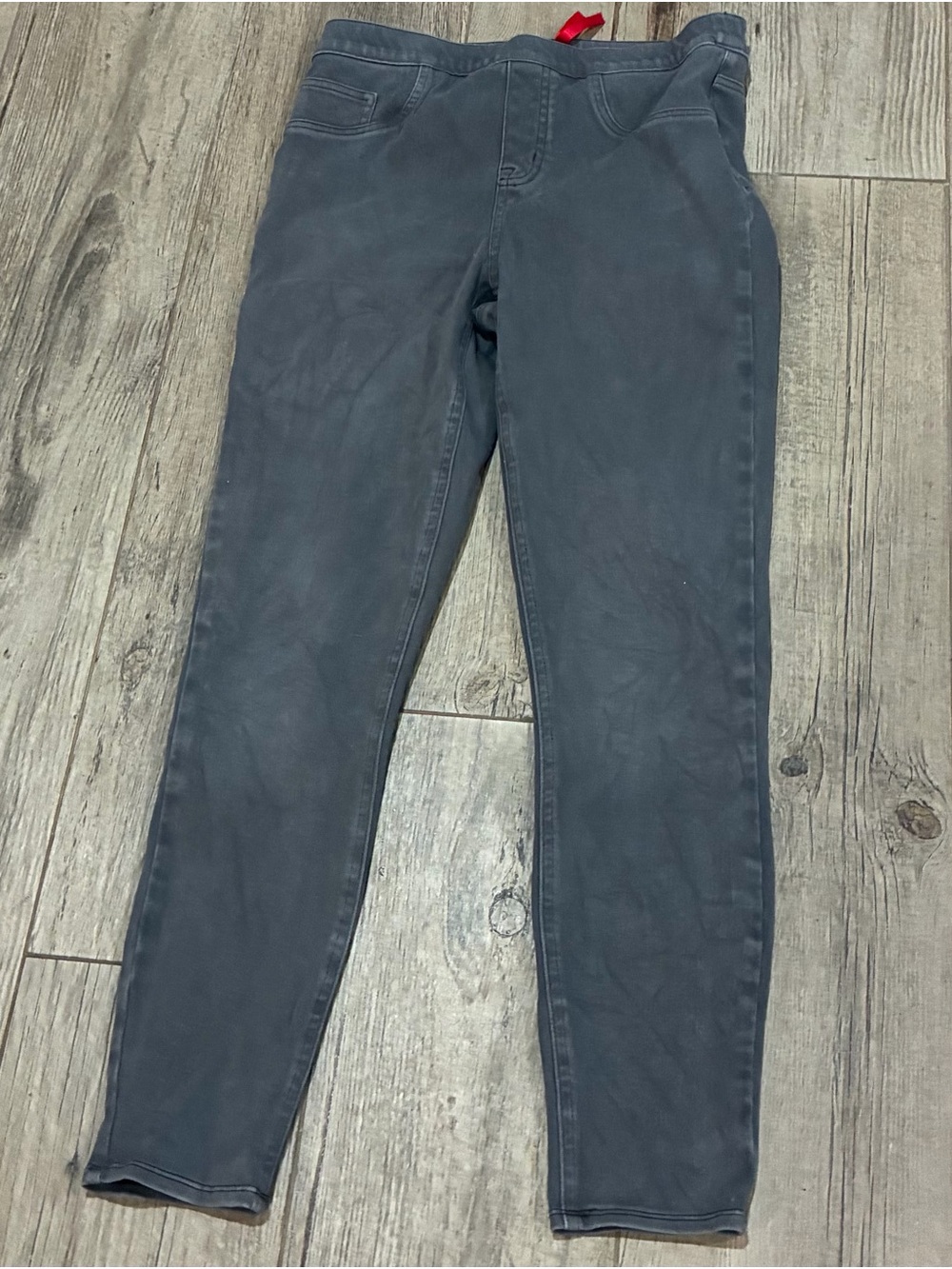 SPANX Charcoal Gray Skinny Jeggings Pull On Stretch Jeans Women’s M - Picture 2 of 8